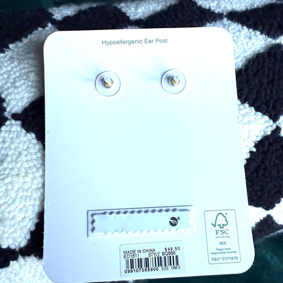 NWT J. Crew Festive Crystal and Pearl Earrings - Picture 2 of 3